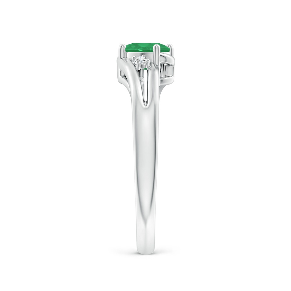 6x4mm A Emerald and Diamond Split Shank Ring in P950 Platinum side 299