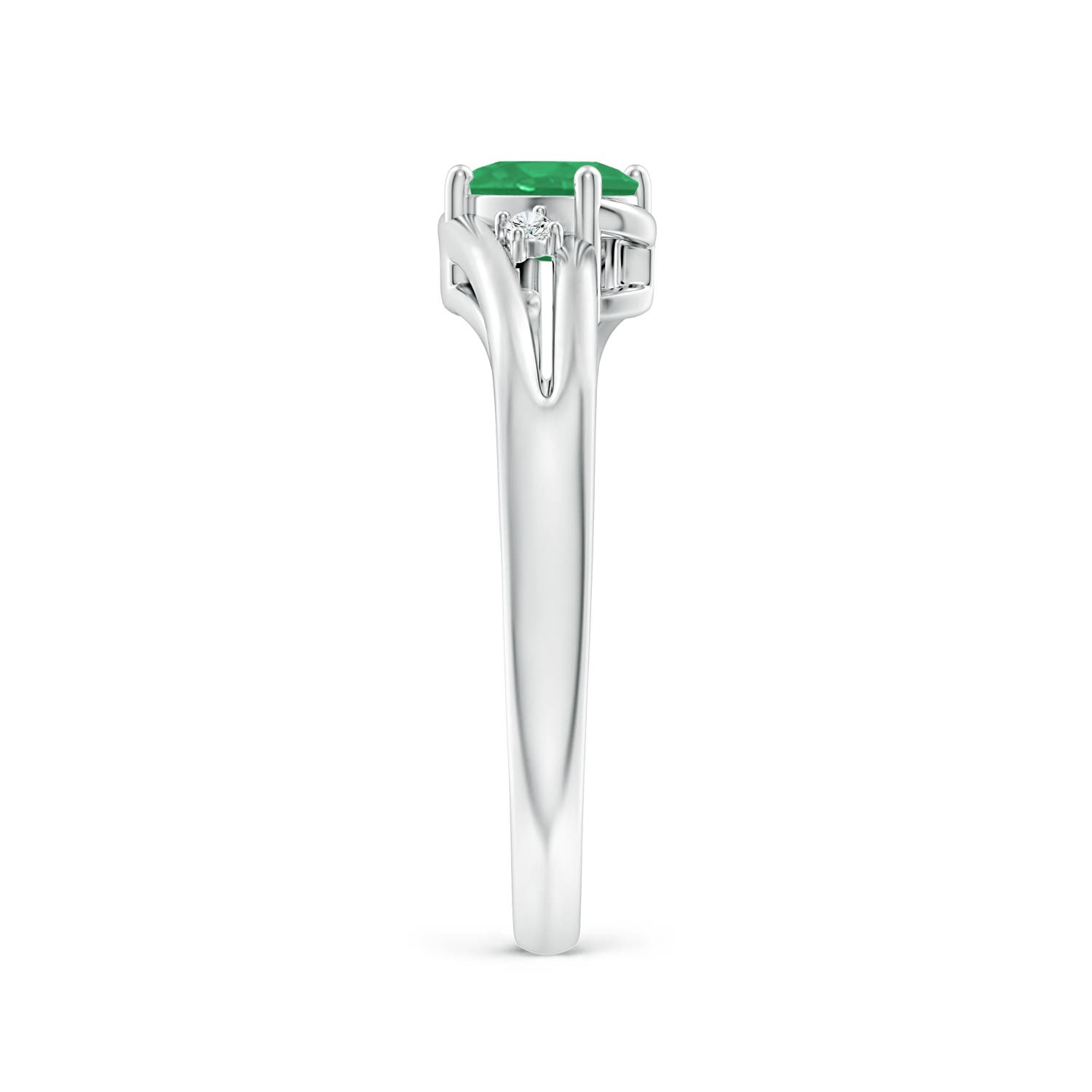 A - Emerald / 0.42 CT / 14 KT White Gold