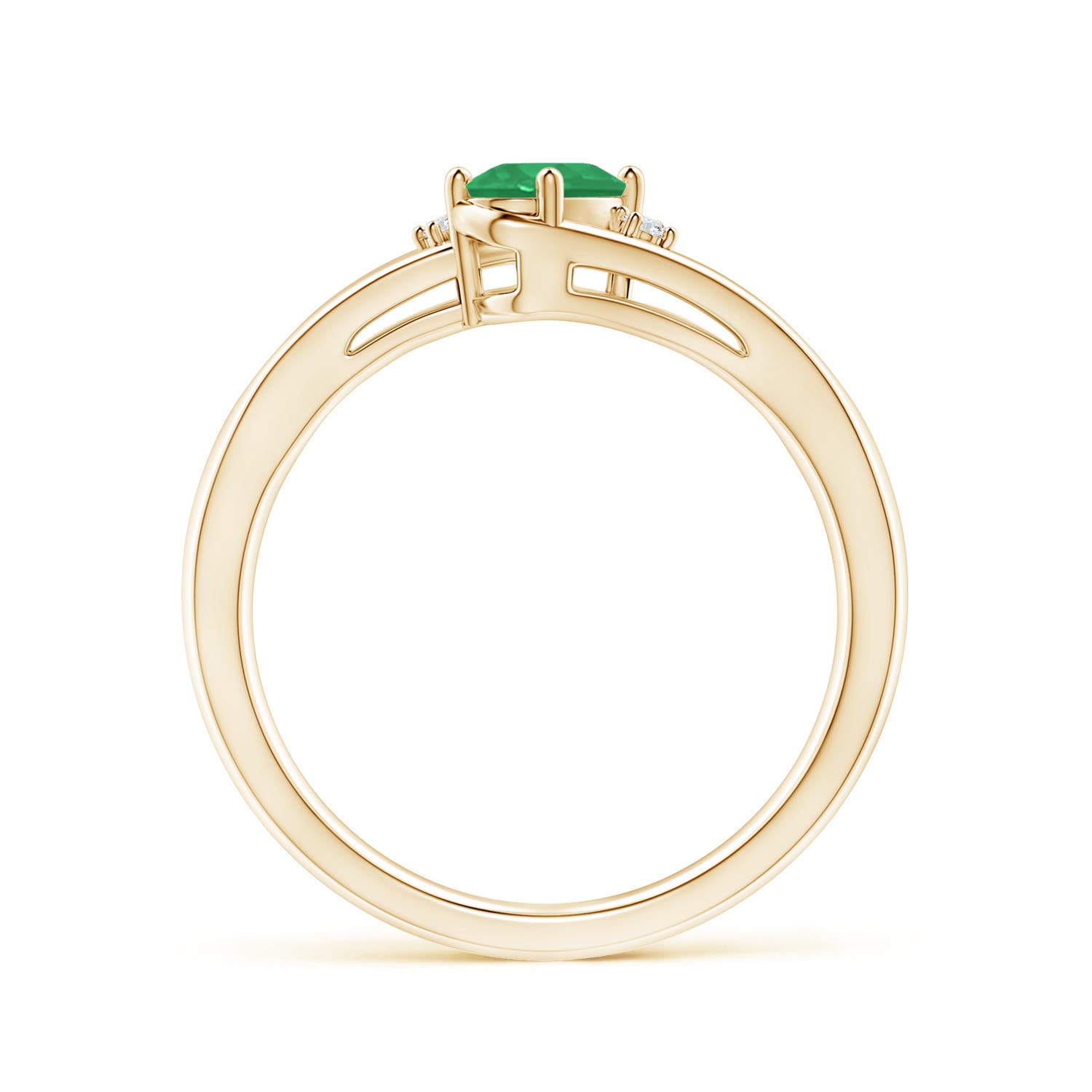 A - Emerald / 0.42 CT / 14 KT Yellow Gold