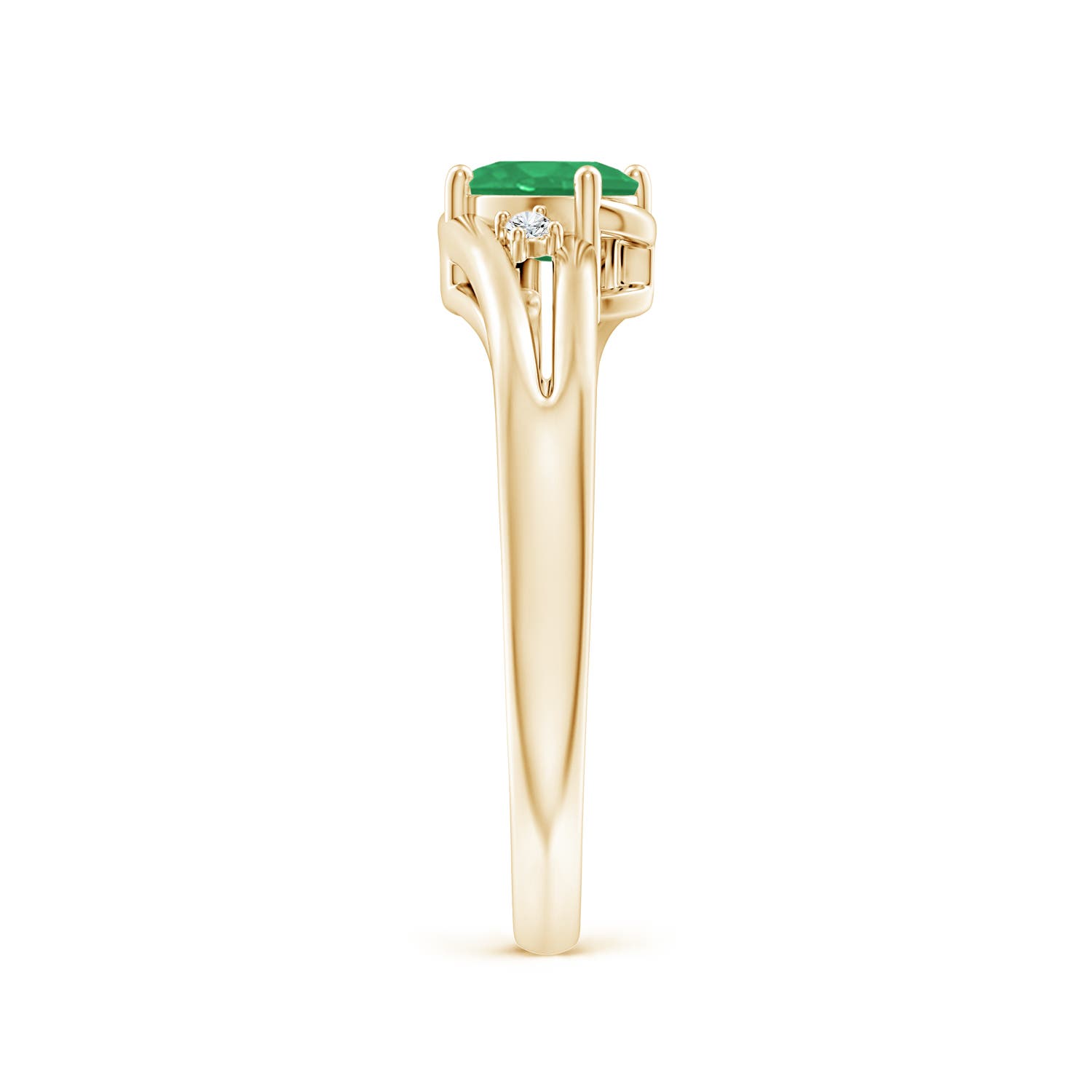 A - Emerald / 0.42 CT / 14 KT Yellow Gold