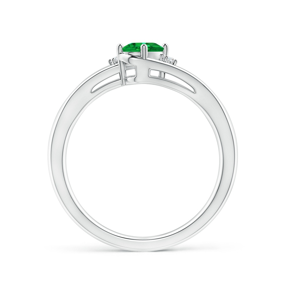 6x4mm AAA Emerald and Diamond Split Shank Ring in White Gold side 199