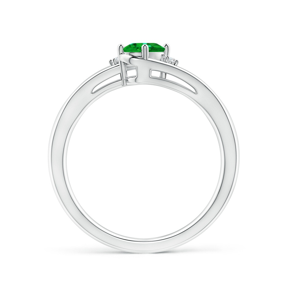 6x4mm AAAA Emerald and Diamond Split Shank Ring in White Gold side 199