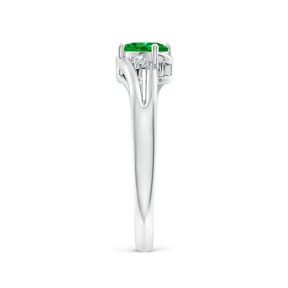 6x4mm AAAA Emerald and Diamond Split Shank Ring in White Gold side 299