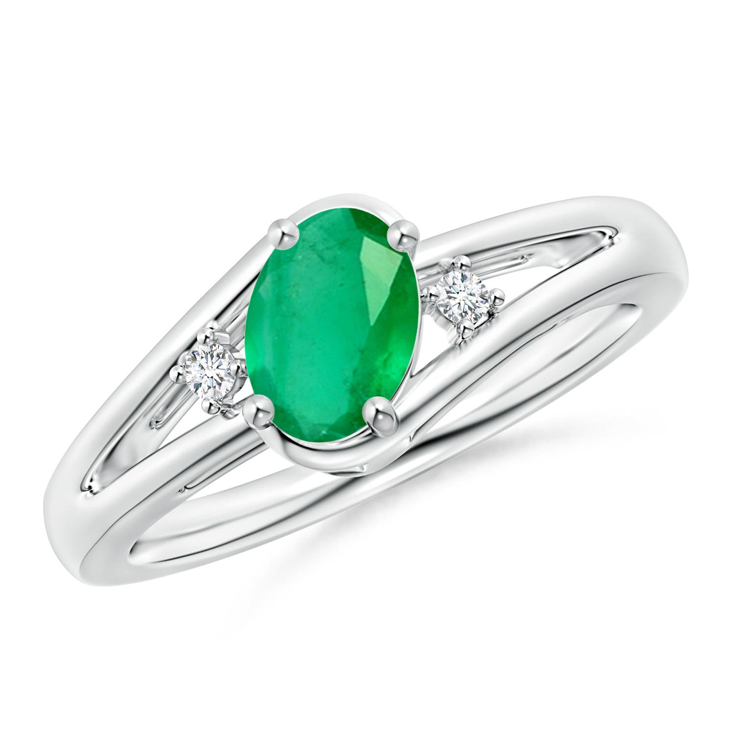 A - Emerald / 0.7 CT / 14 KT White Gold