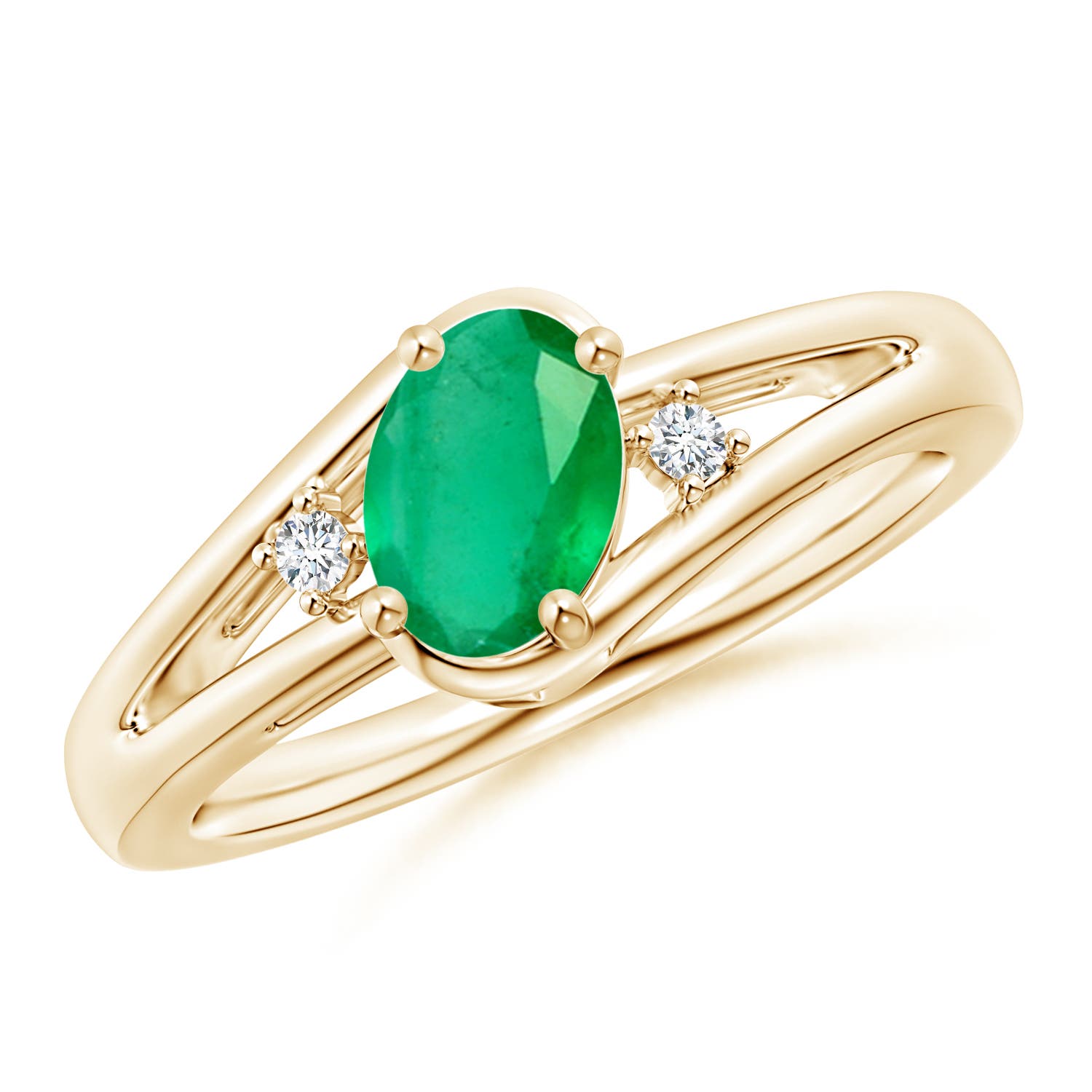 A - Emerald / 0.7 CT / 14 KT Yellow Gold