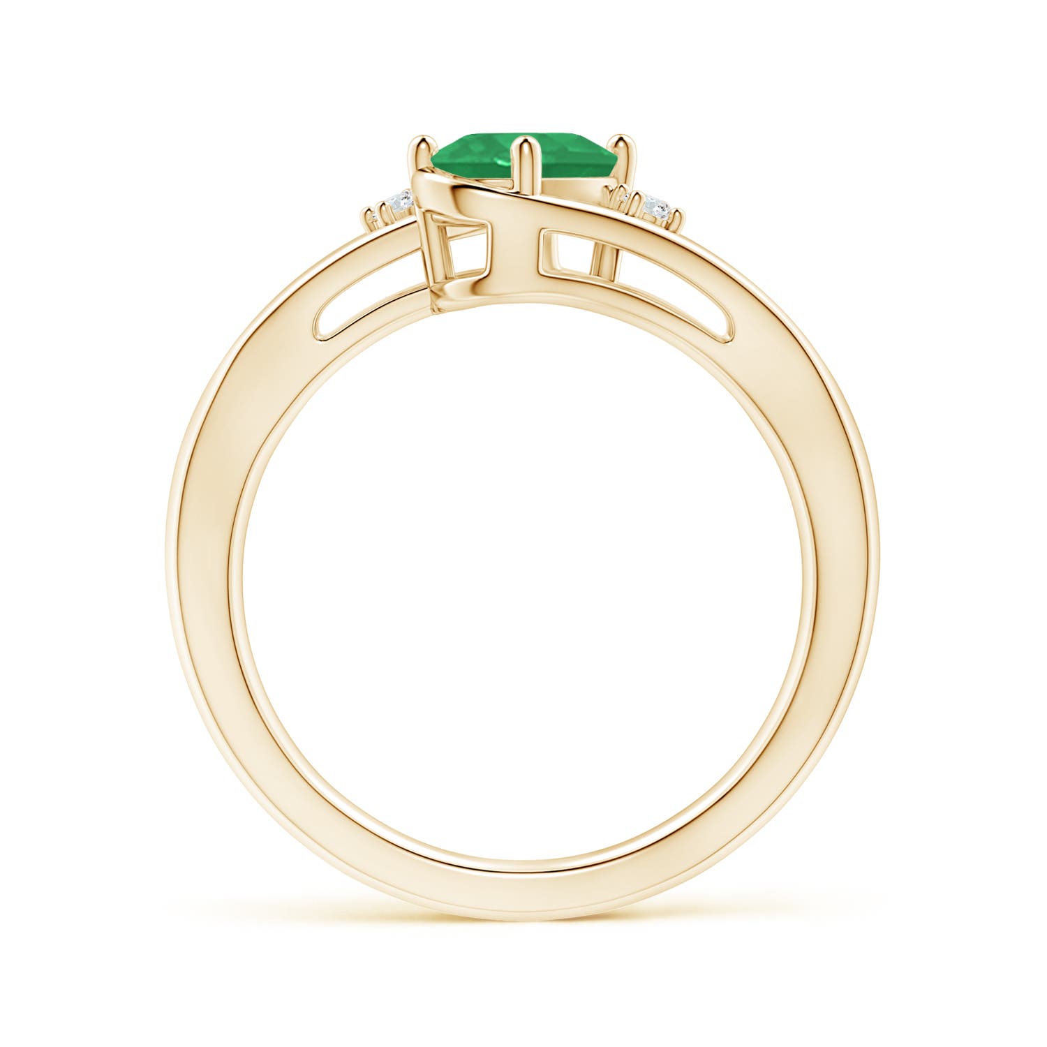 A - Emerald / 0.7 CT / 14 KT Yellow Gold