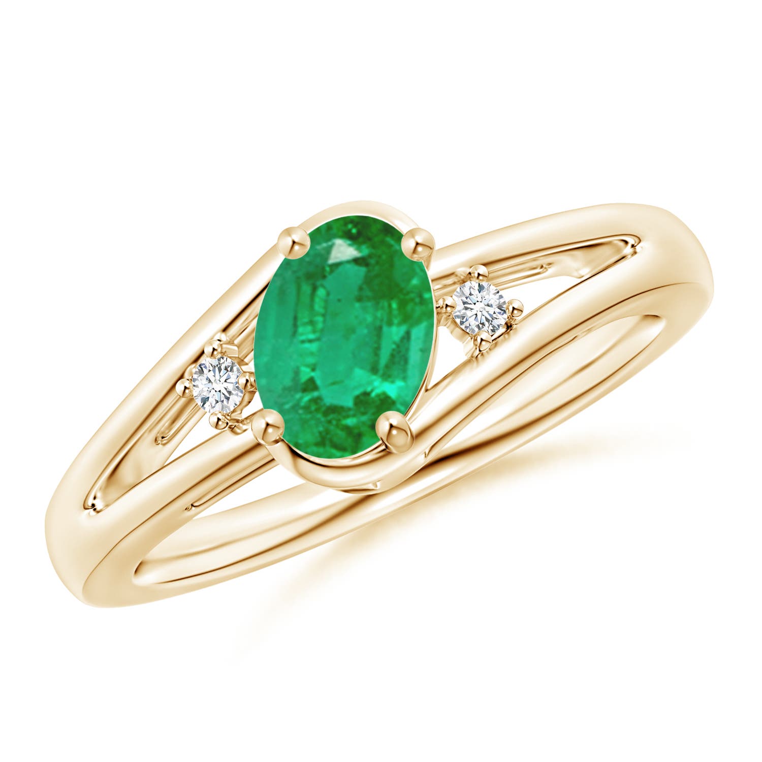 AA - Emerald / 0.7 CT / 14 KT Yellow Gold