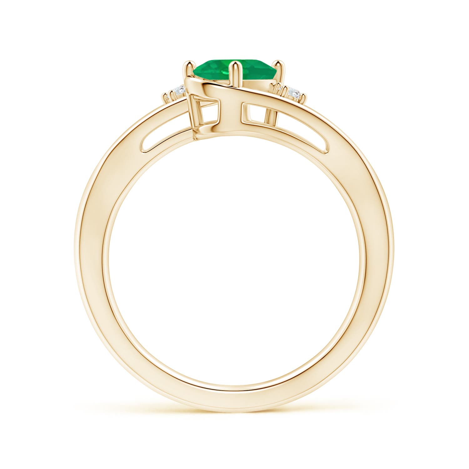 AA - Emerald / 0.7 CT / 14 KT Yellow Gold