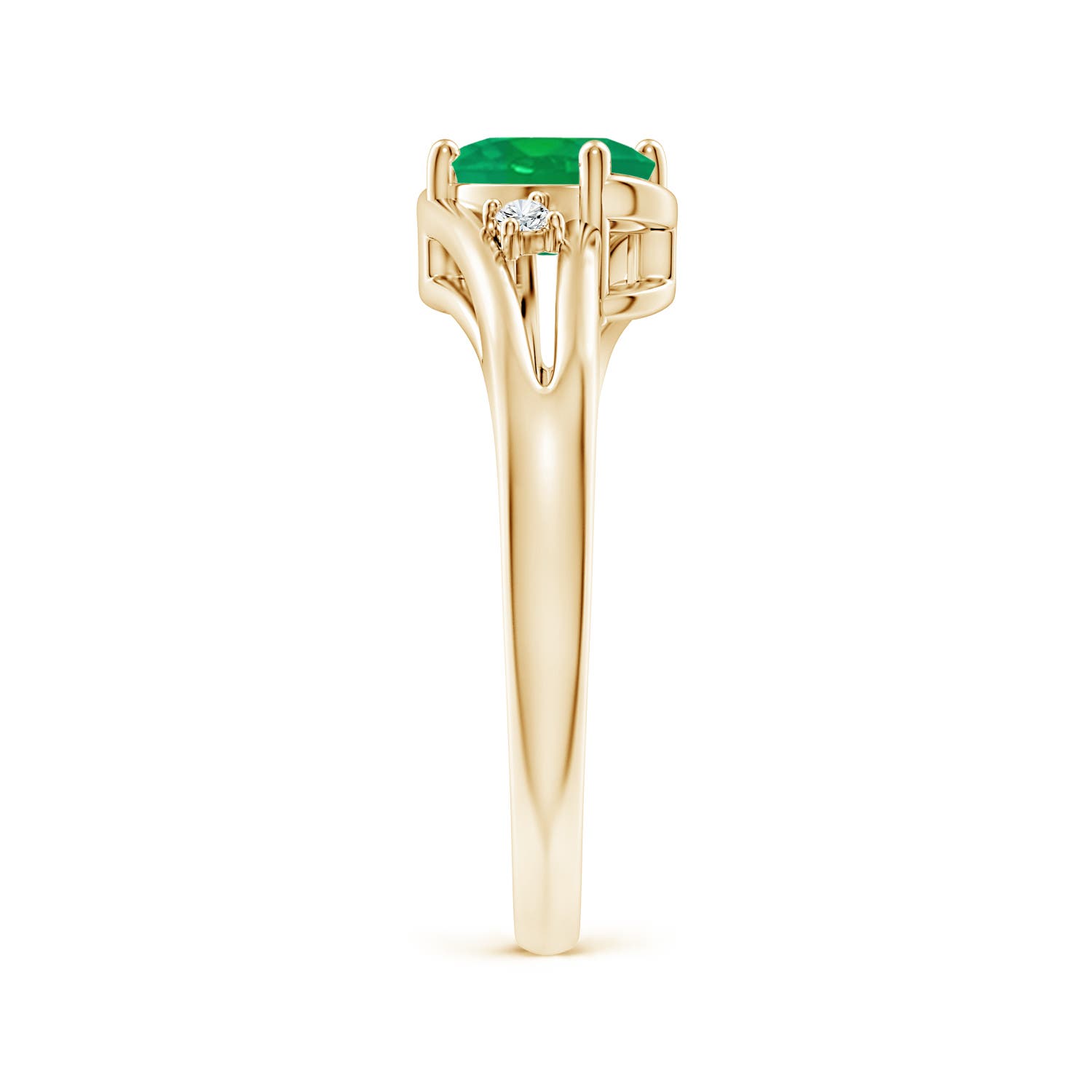 AA - Emerald / 0.7 CT / 14 KT Yellow Gold