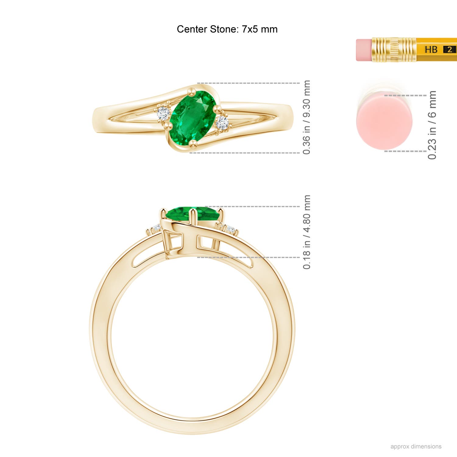 AAA - Emerald / 0.7 CT / 14 KT Yellow Gold