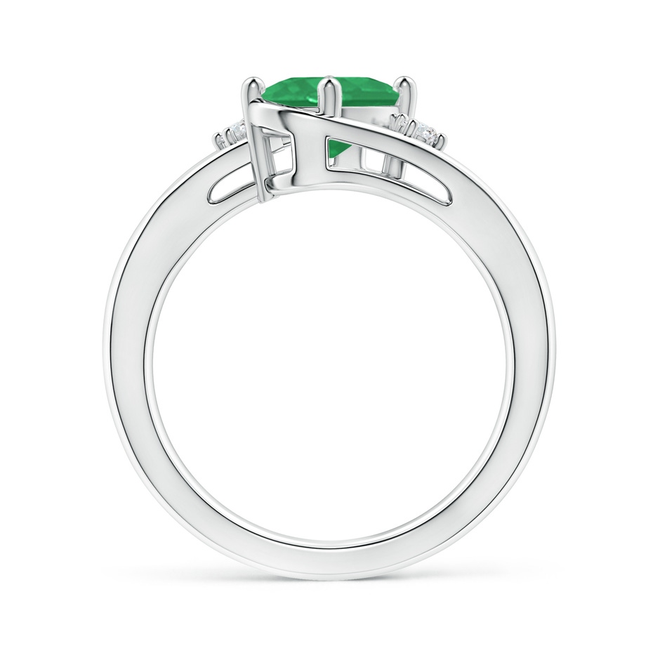 8x6mm A Emerald and Diamond Split Shank Ring in P950 Platinum side 199