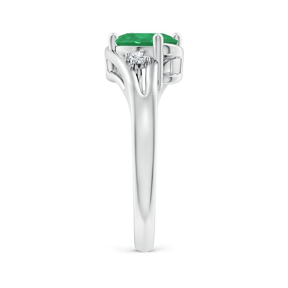 8x6mm A Emerald and Diamond Split Shank Ring in P950 Platinum side 299