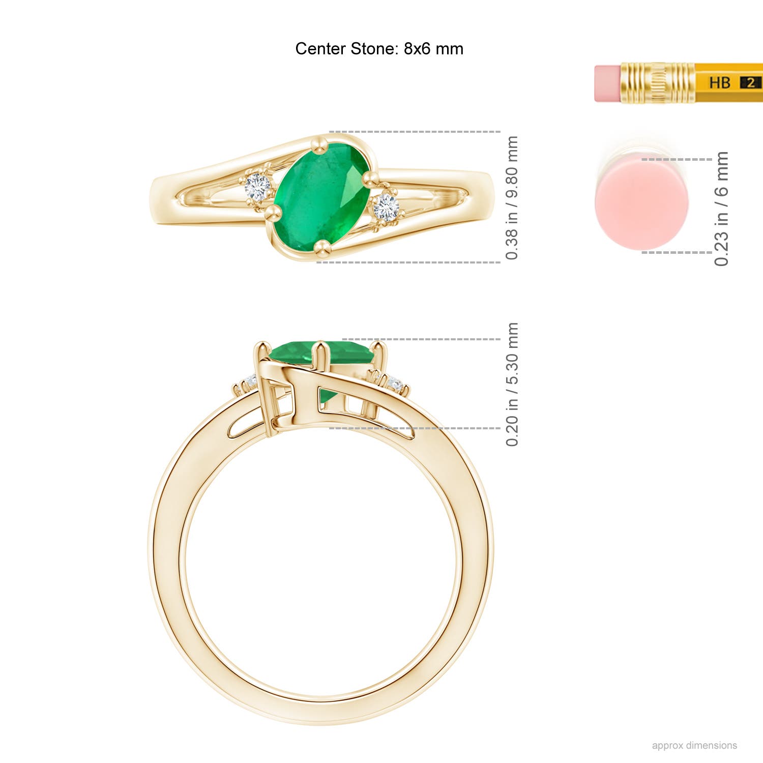 A - Emerald / 1.15 CT / 14 KT Yellow Gold