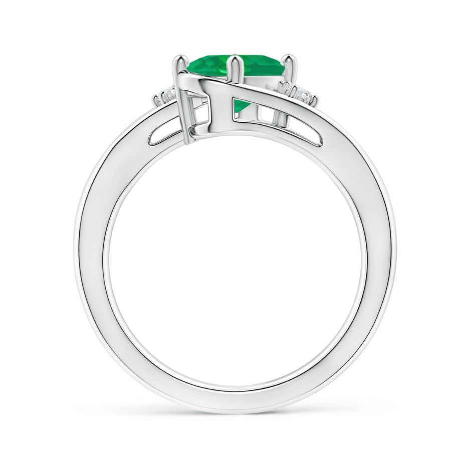 8x6mm AA Emerald and Diamond Split Shank Ring in P950 Platinum side 199