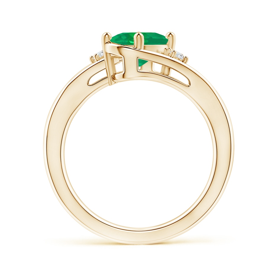 8x6mm AA Emerald and Diamond Split Shank Ring in Yellow Gold side 199