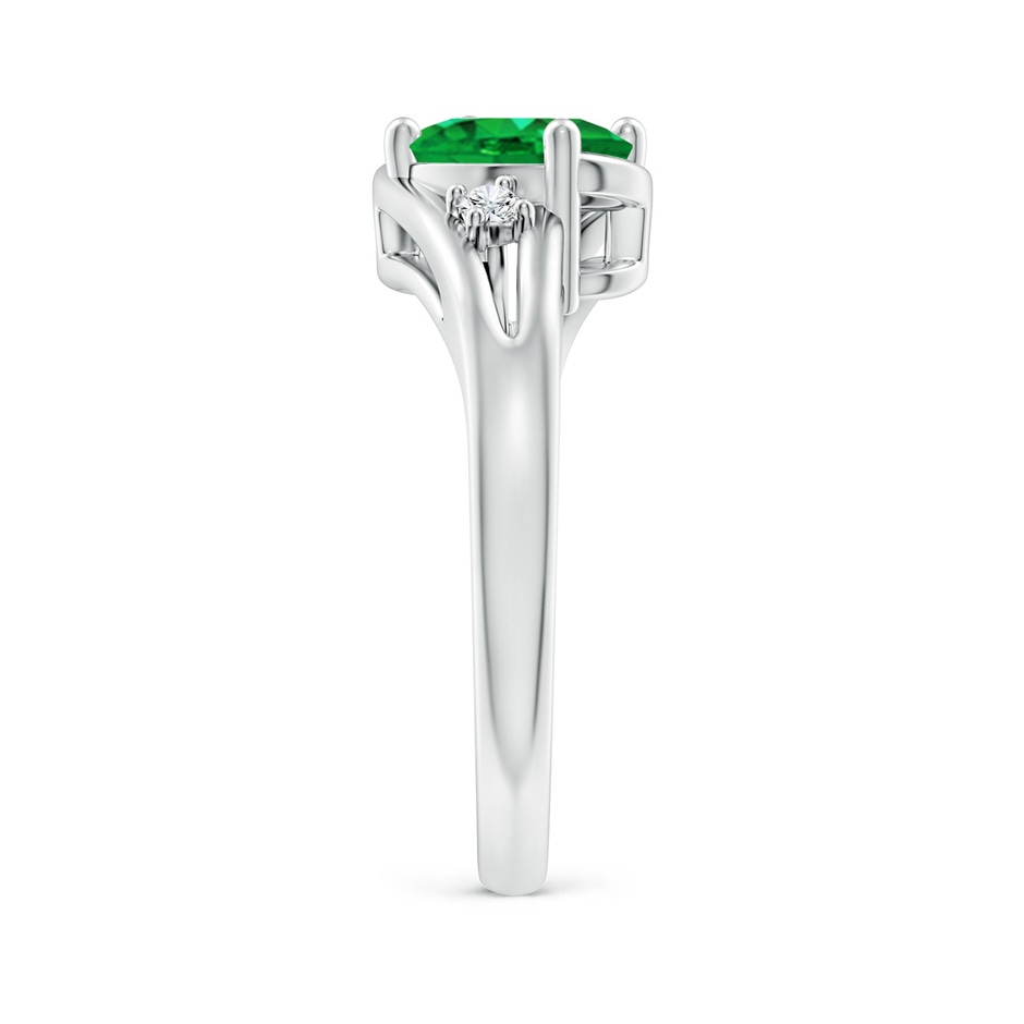 8x6mm AAA Emerald and Diamond Split Shank Ring in P950 Platinum side 299