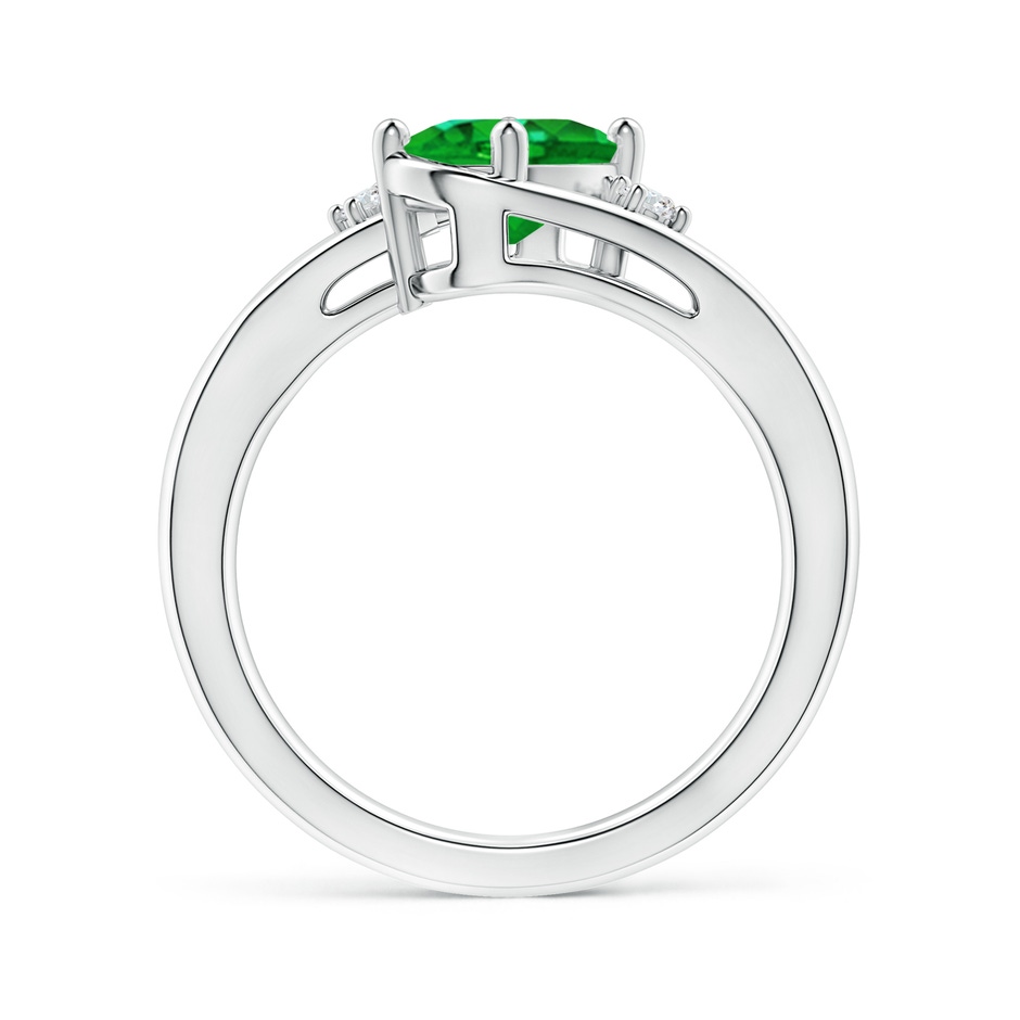 8x6mm AAAA Emerald and Diamond Split Shank Ring in P950 Platinum side 199