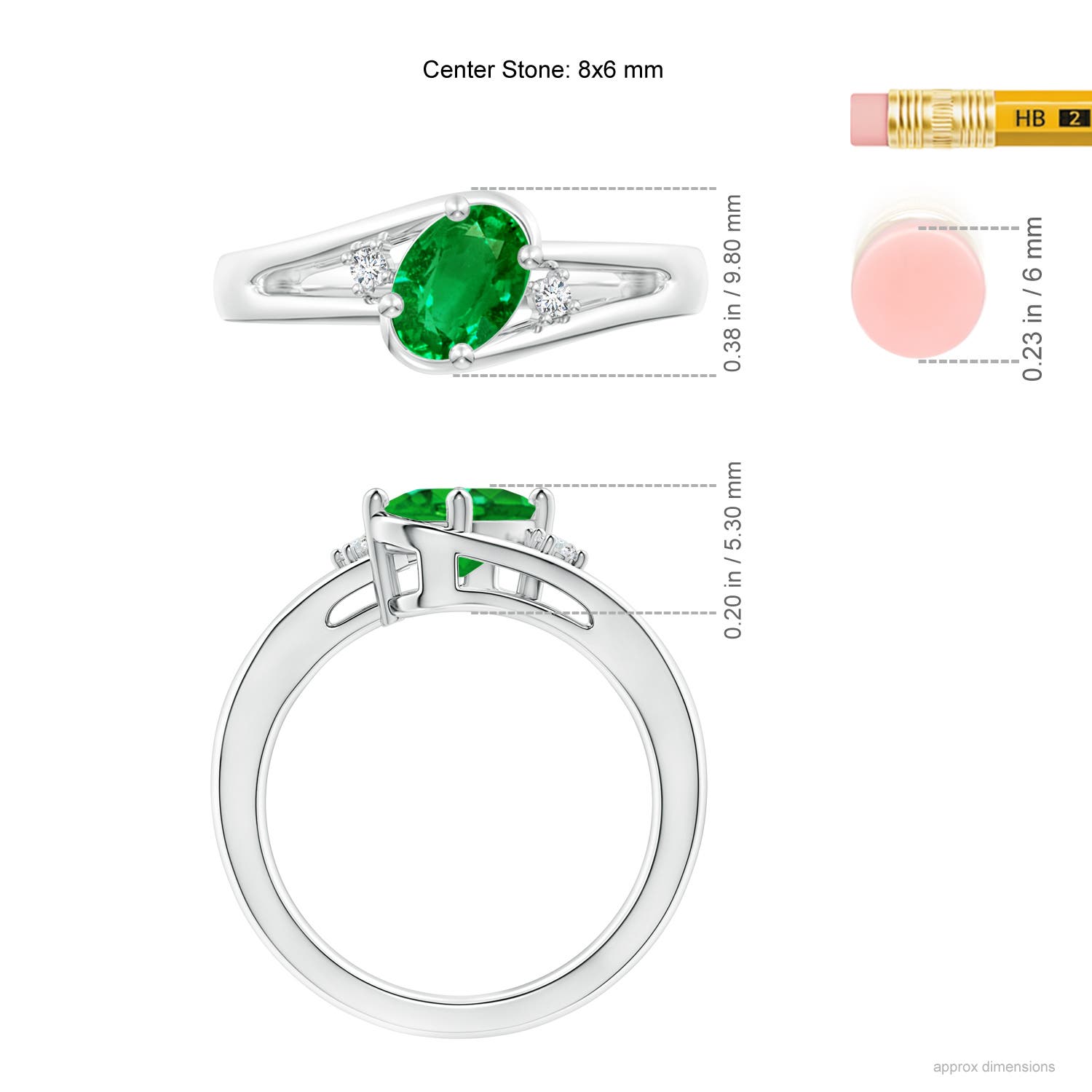 AAAA - Emerald / 1.15 CT / 14 KT White Gold