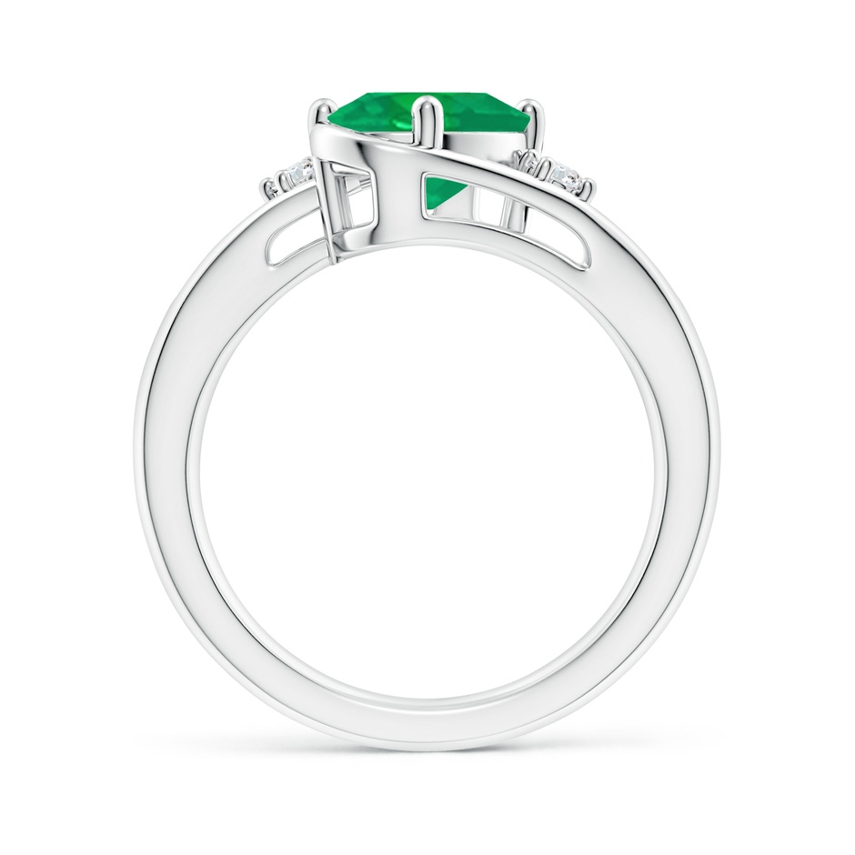9x7mm AA Emerald and Diamond Split Shank Ring in P950 Platinum side 199