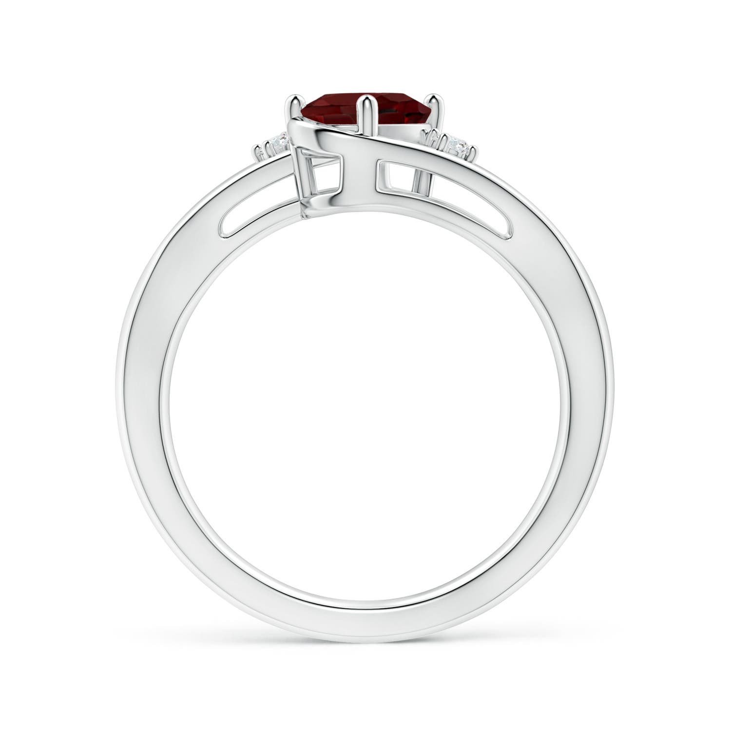 AAA - Garnet / 0.94 CT / 14 KT White Gold