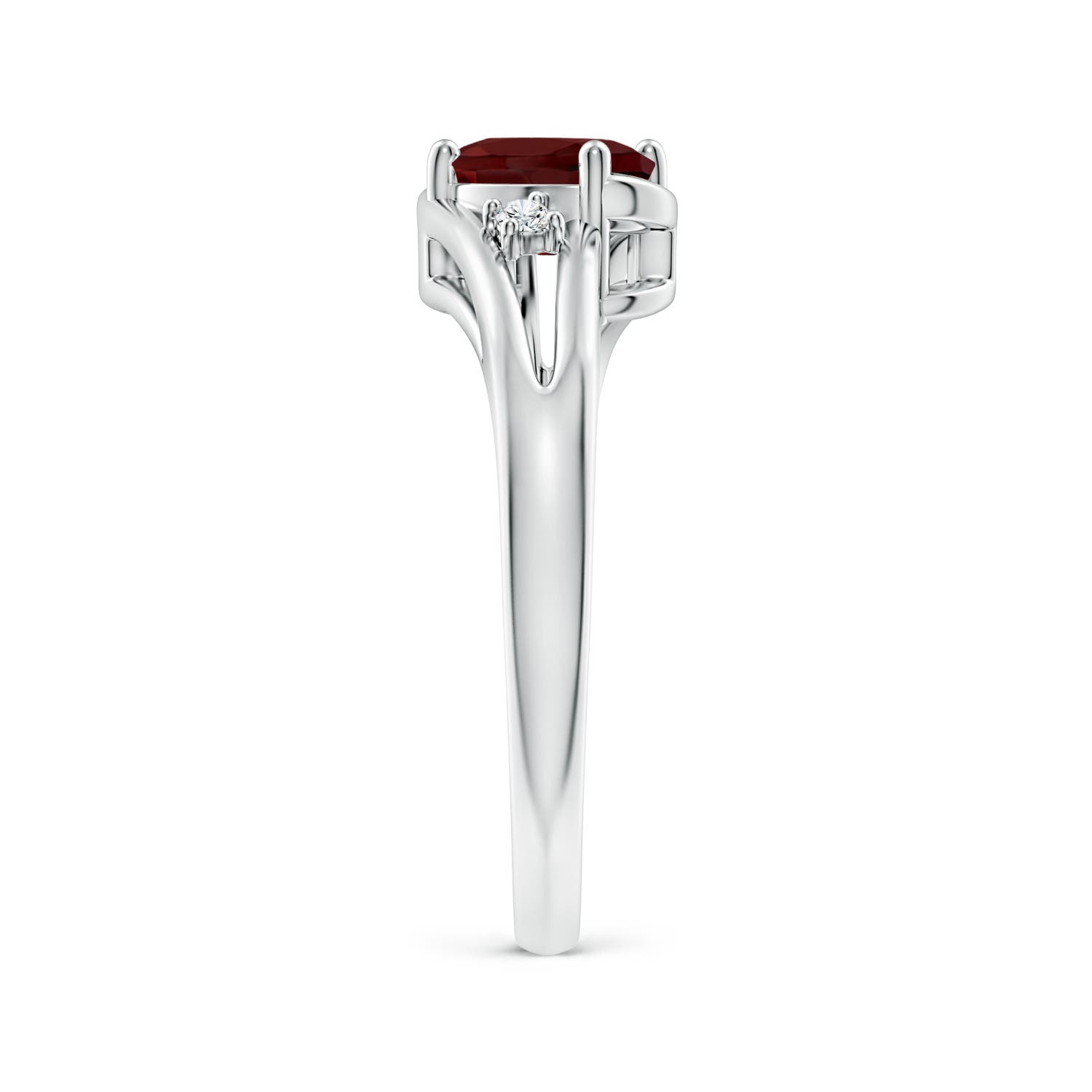 AAA - Garnet / 0.94 CT / 14 KT White Gold