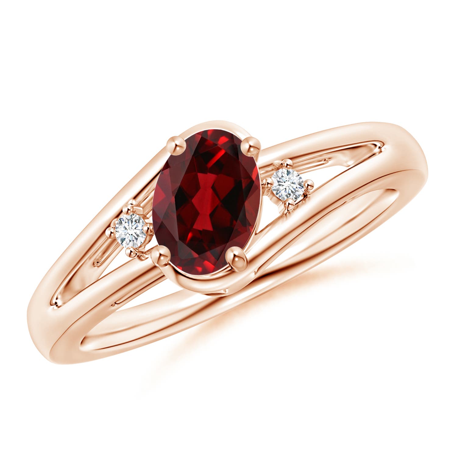 AAAA - Garnet / 0.94 CT / 14 KT Rose Gold