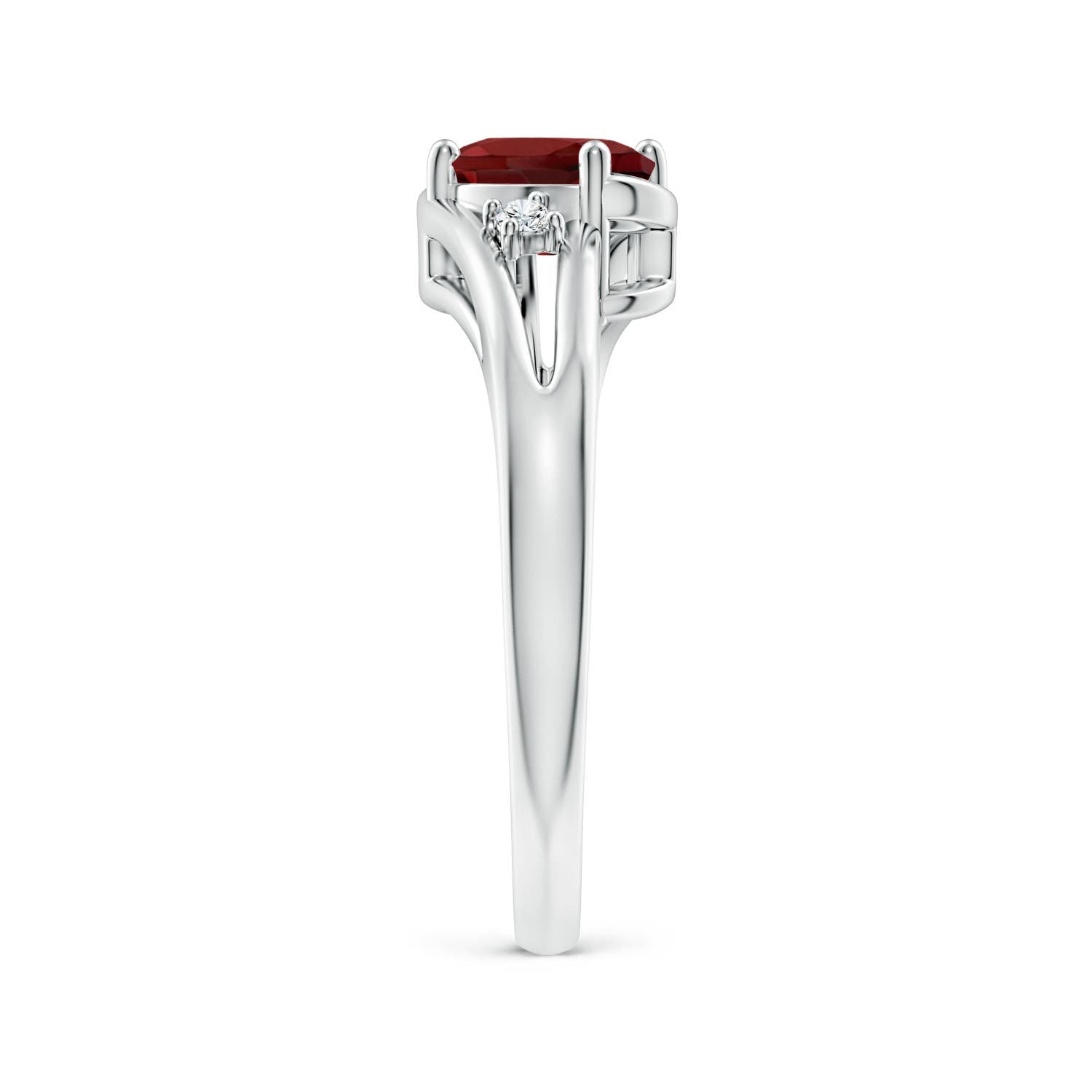 AAAA - Garnet / 0.94 CT / 14 KT White Gold