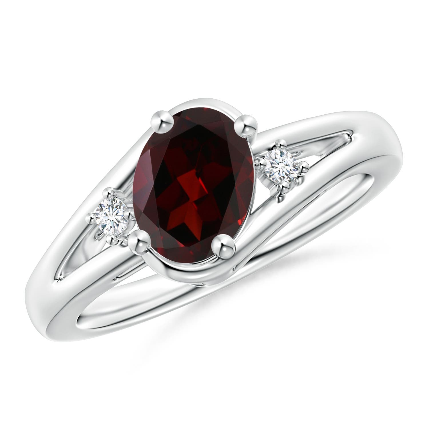 A - Garnet / 1.5 CT / 14 KT White Gold