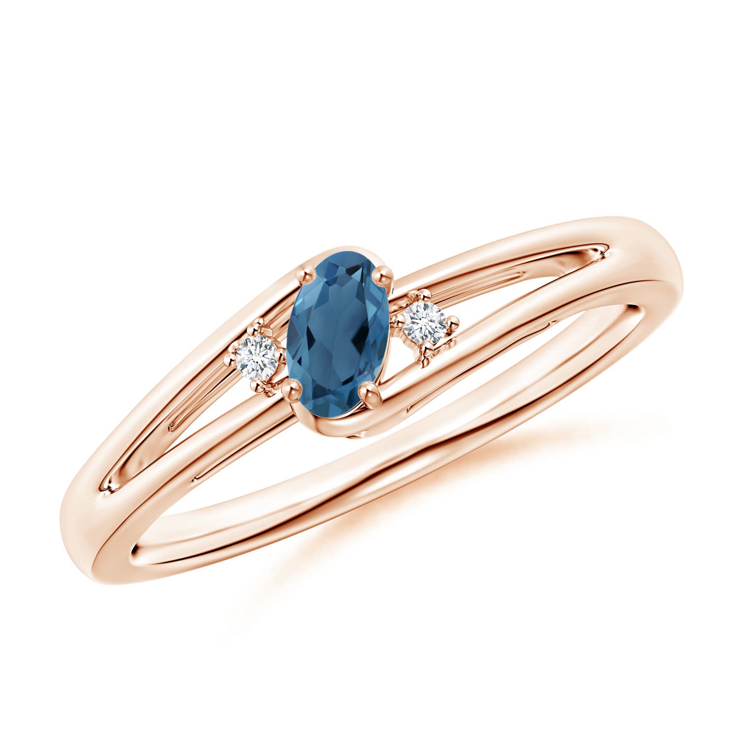 A - London Blue Topaz / 0.29 CT / 14 KT Rose Gold