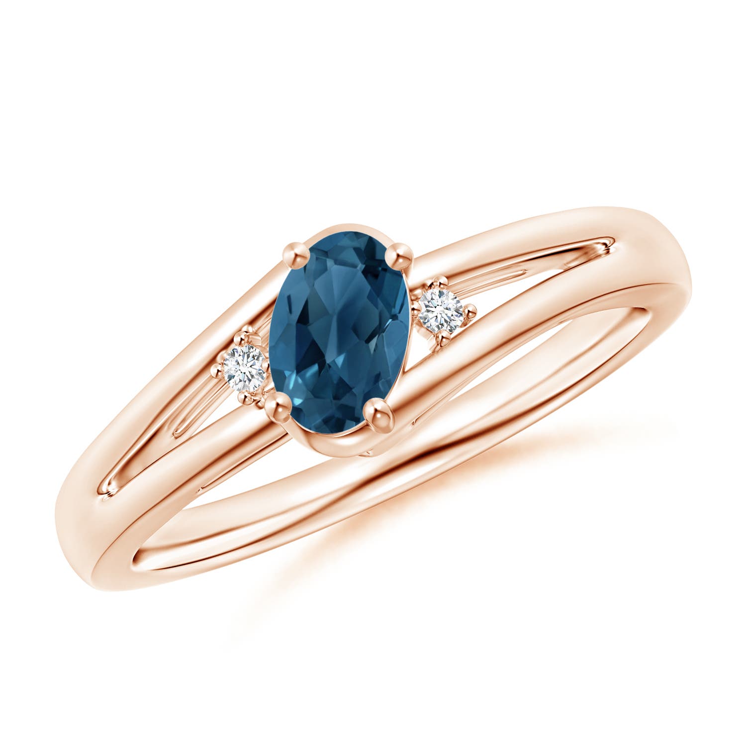 AA - London Blue Topaz / 0.56 CT / 14 KT Rose Gold