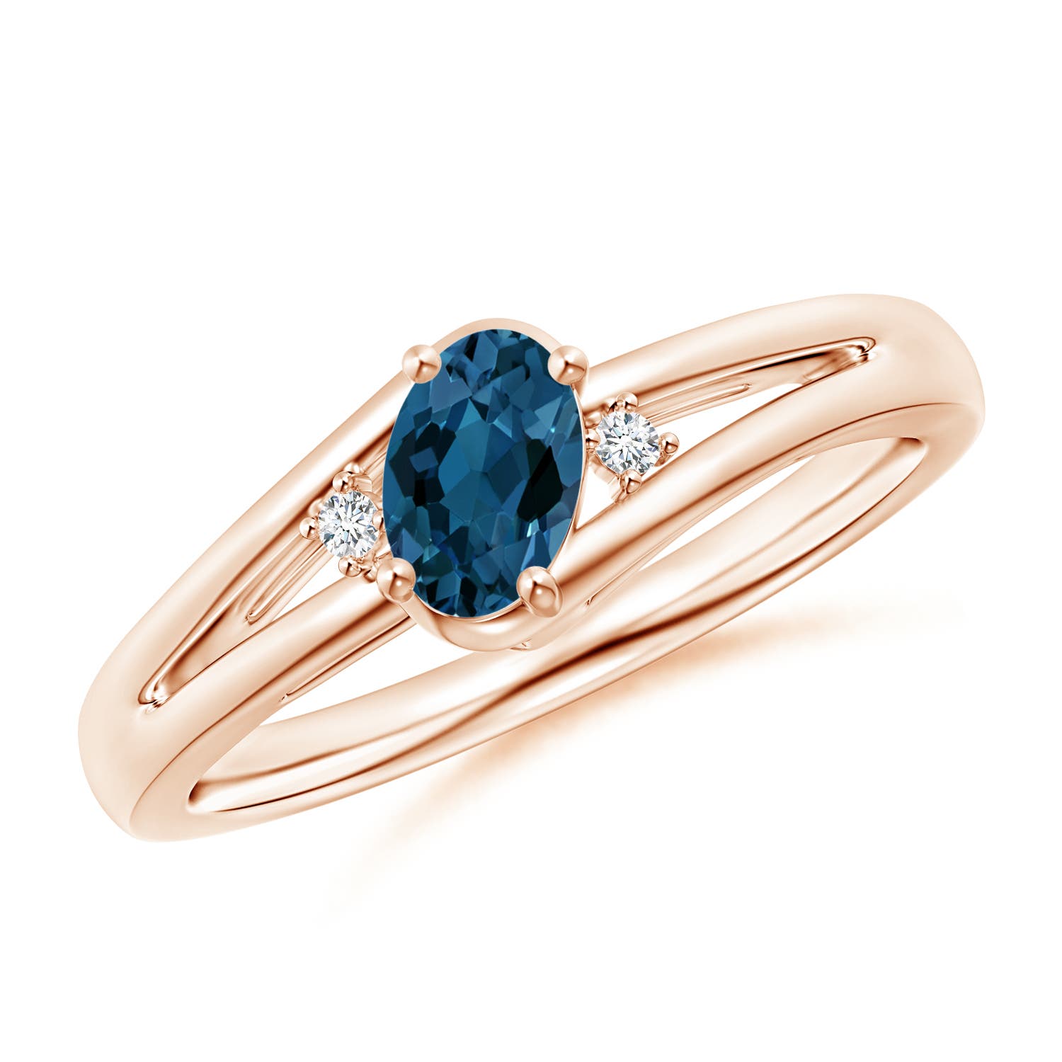 AAA - London Blue Topaz / 0.56 CT / 14 KT Rose Gold