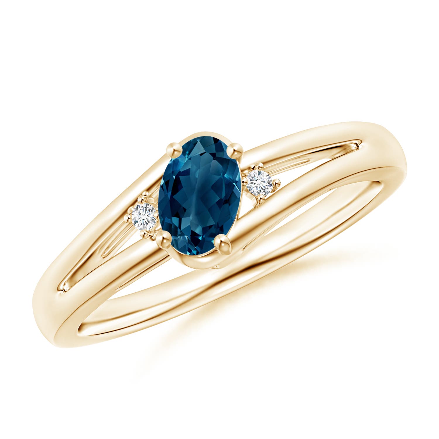 AAAA - London Blue Topaz / 0.56 CT / 14 KT Yellow Gold