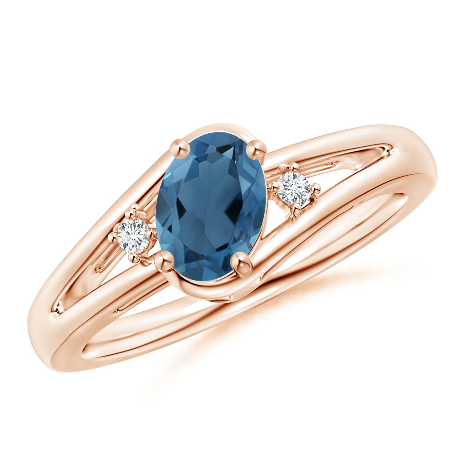 A - London Blue Topaz / 0.99 CT / 14 KT Rose Gold