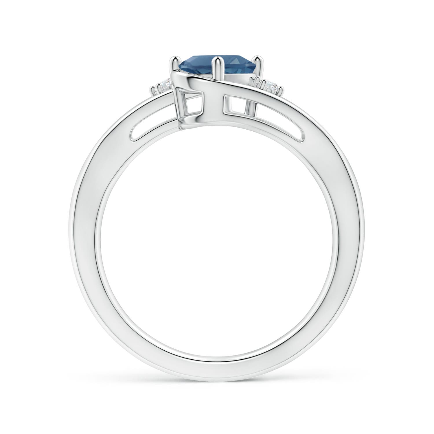 A - London Blue Topaz / 0.99 CT / 14 KT White Gold