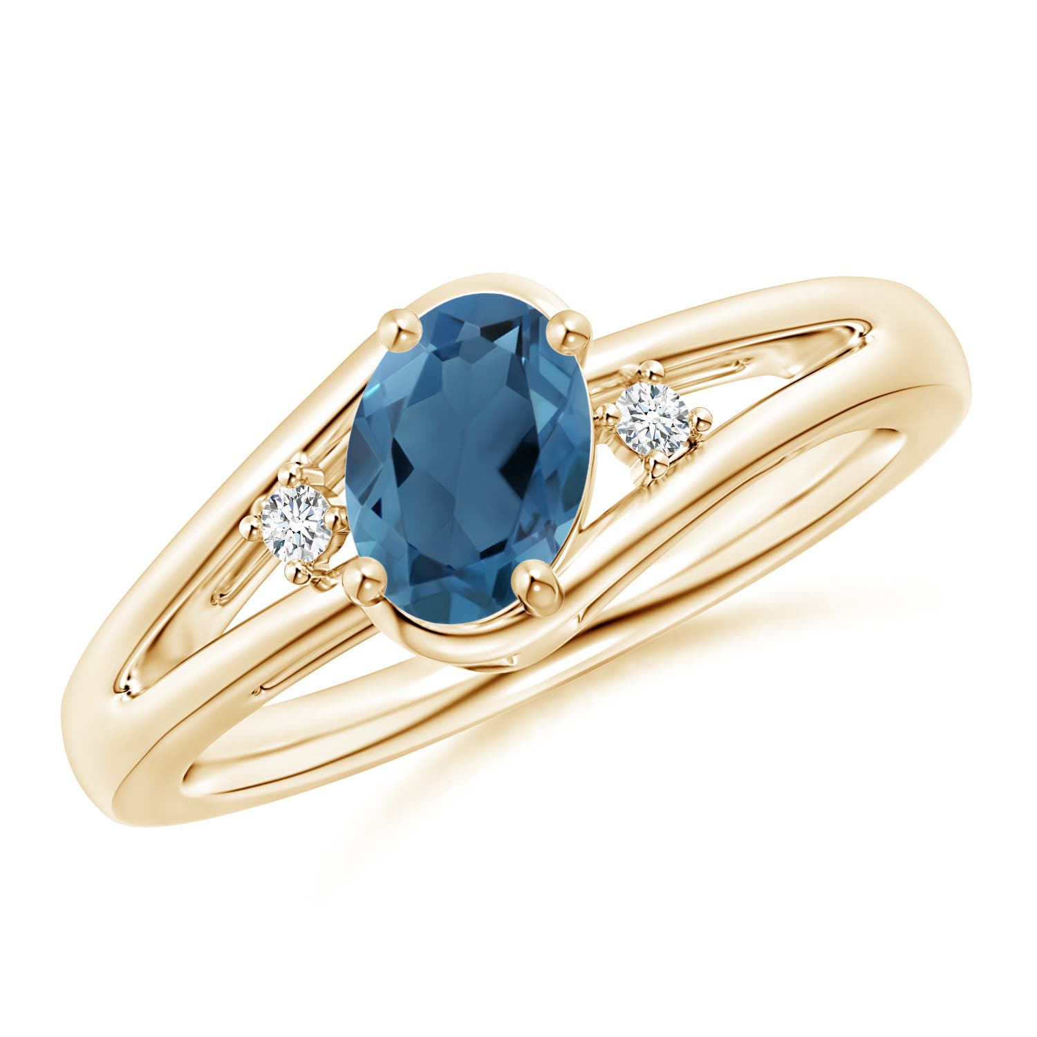 A - London Blue Topaz / 0.99 CT / 14 KT Yellow Gold