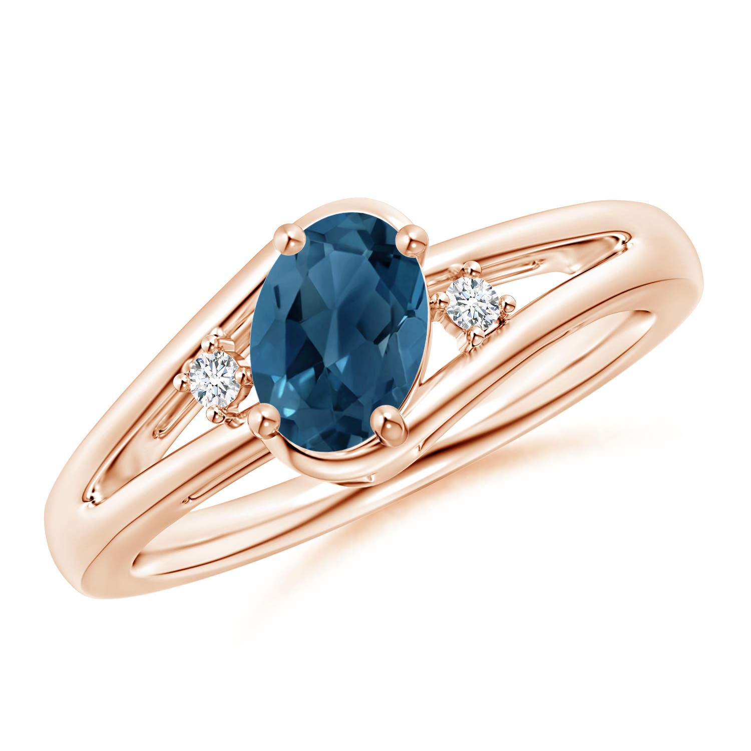 AA - London Blue Topaz / 0.99 CT / 14 KT Rose Gold