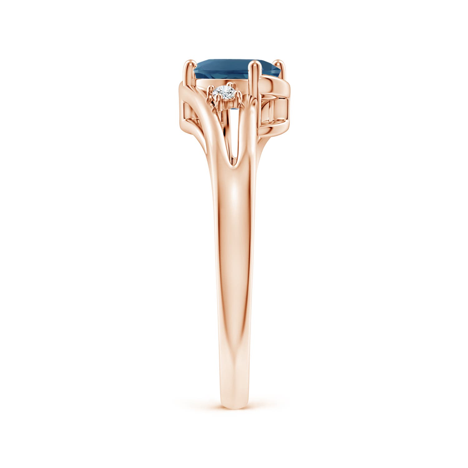 AA - London Blue Topaz / 0.99 CT / 14 KT Rose Gold