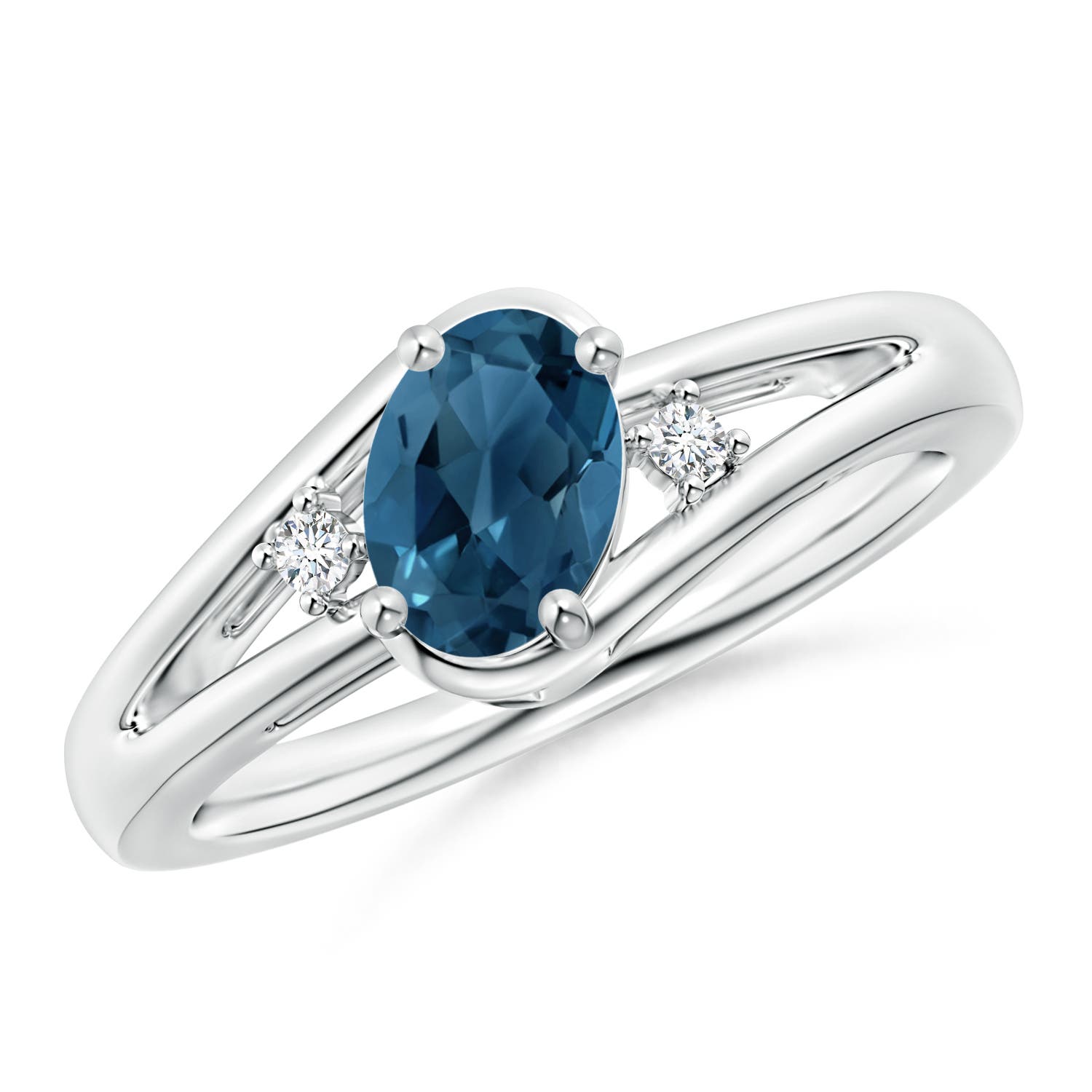 AA - London Blue Topaz / 0.99 CT / 14 KT White Gold