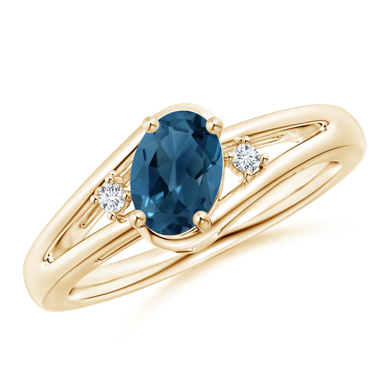 AA - London Blue Topaz / 0.99 CT / 14 KT Yellow Gold