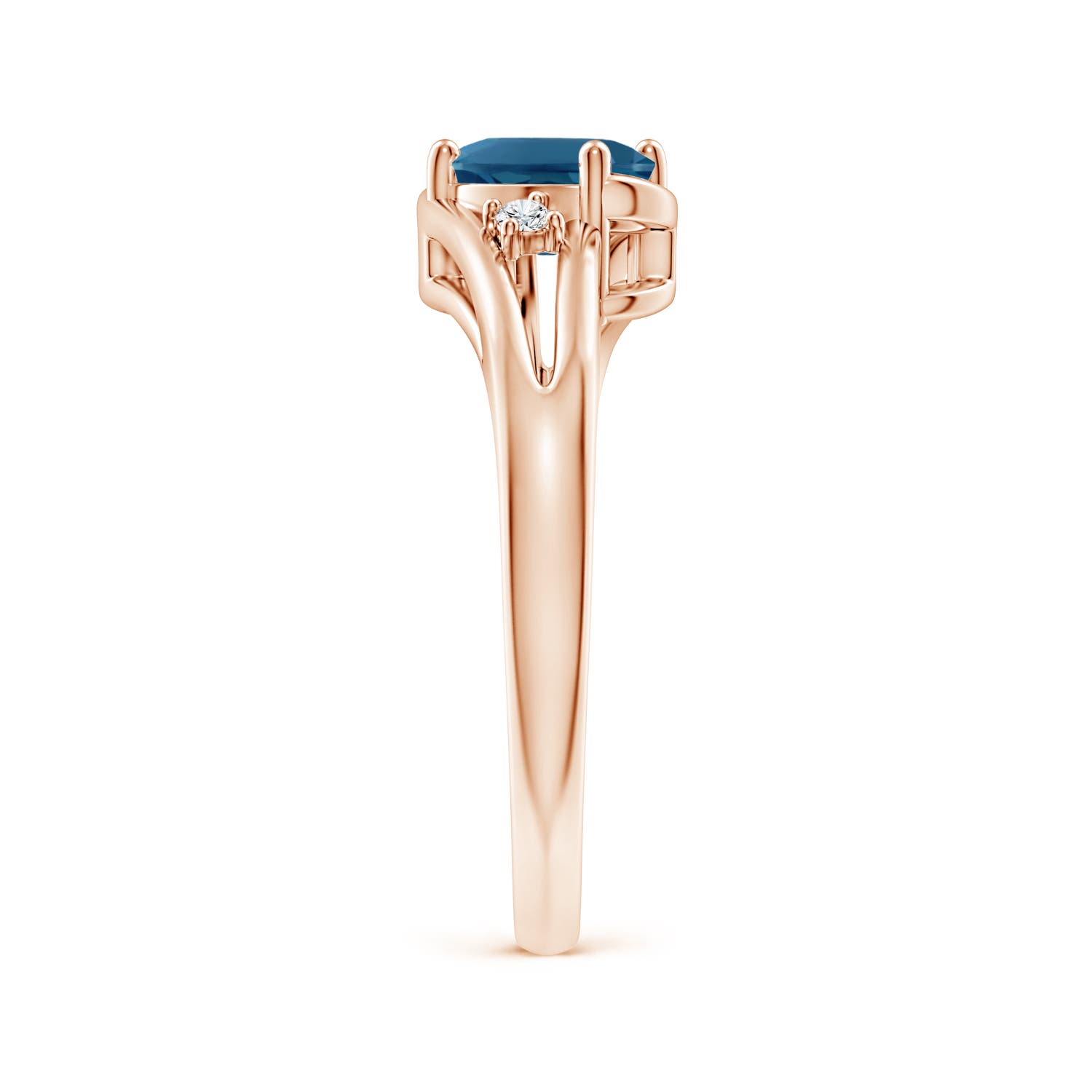 AAA - London Blue Topaz / 0.99 CT / 14 KT Rose Gold