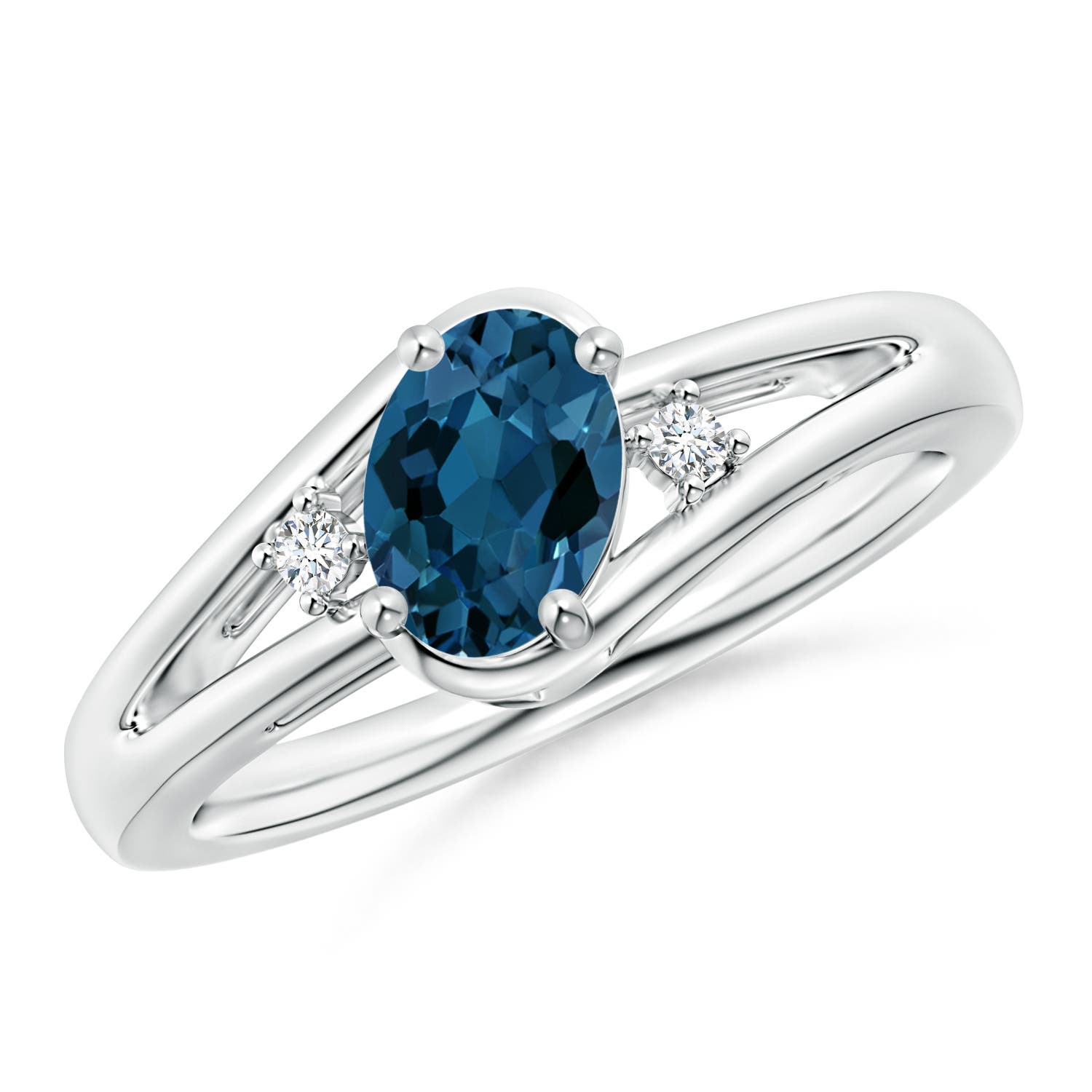 AAA - London Blue Topaz / 0.99 CT / 14 KT White Gold