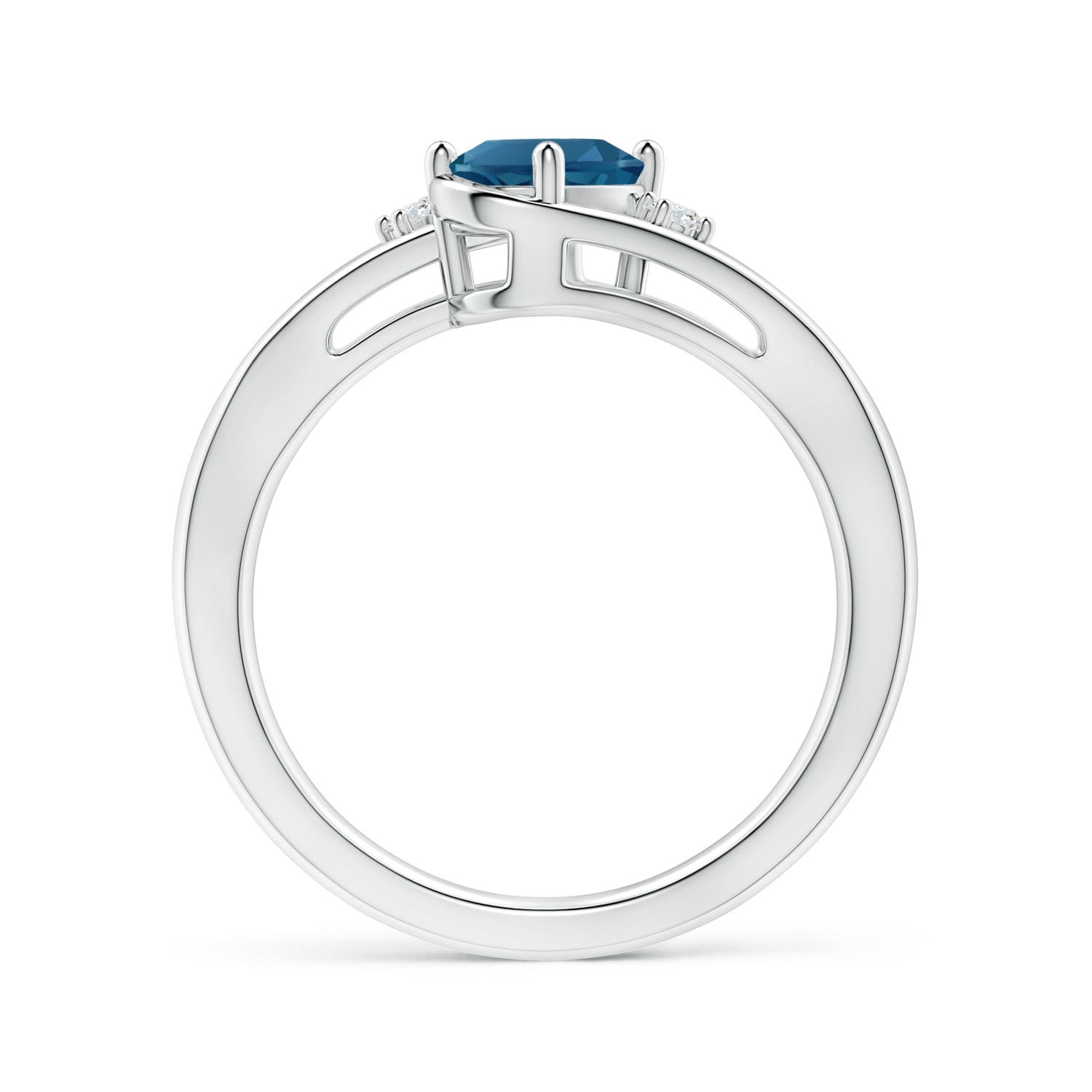 AAA - London Blue Topaz / 0.99 CT / 14 KT White Gold