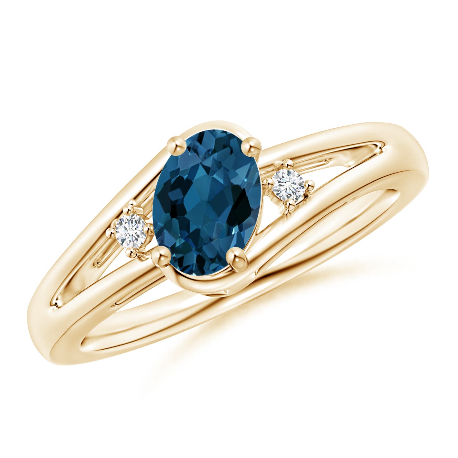 AAA - London Blue Topaz / 0.99 CT / 14 KT Yellow Gold