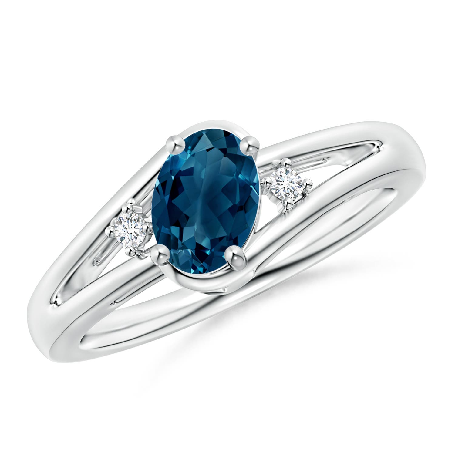 AAAA - London Blue Topaz / 0.99 CT / 14 KT White Gold