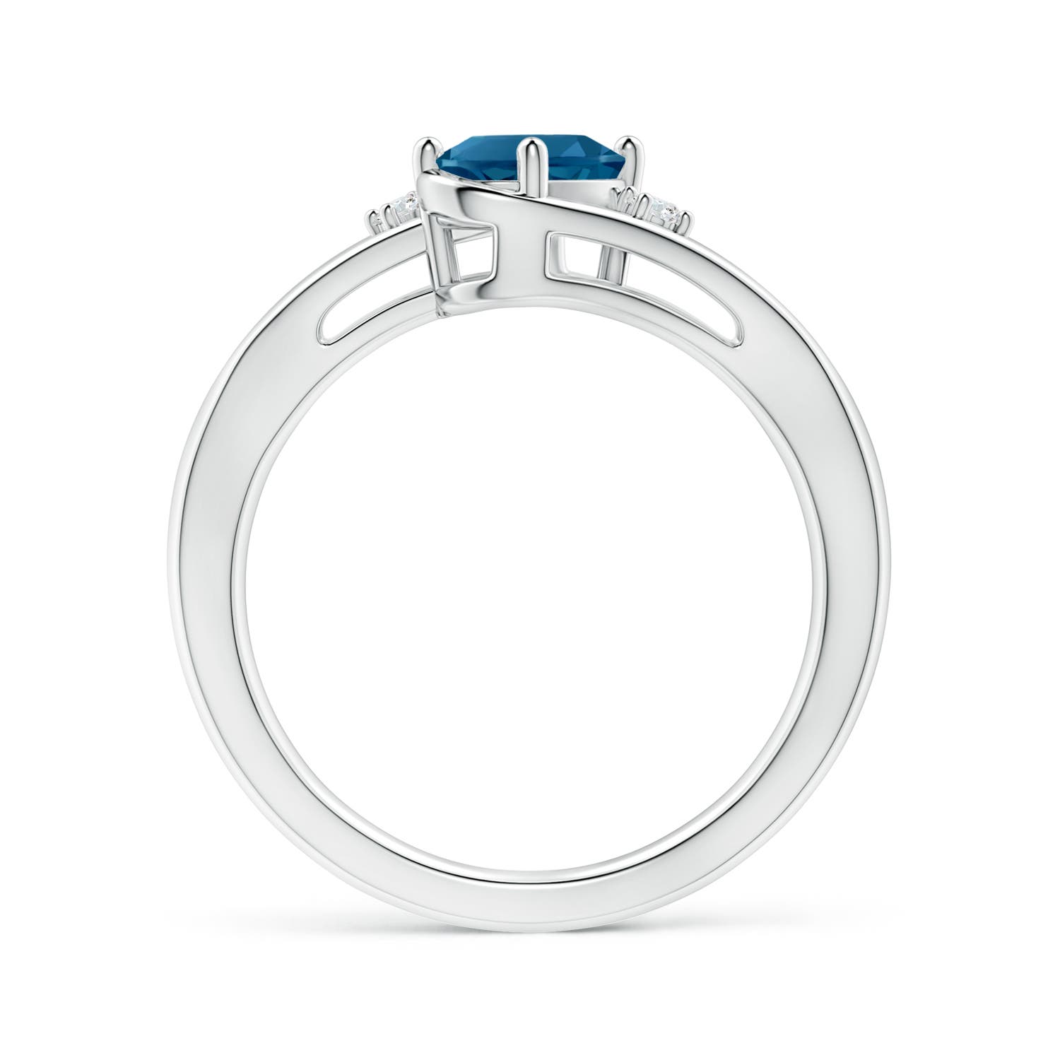 AAAA - London Blue Topaz / 0.99 CT / 14 KT White Gold