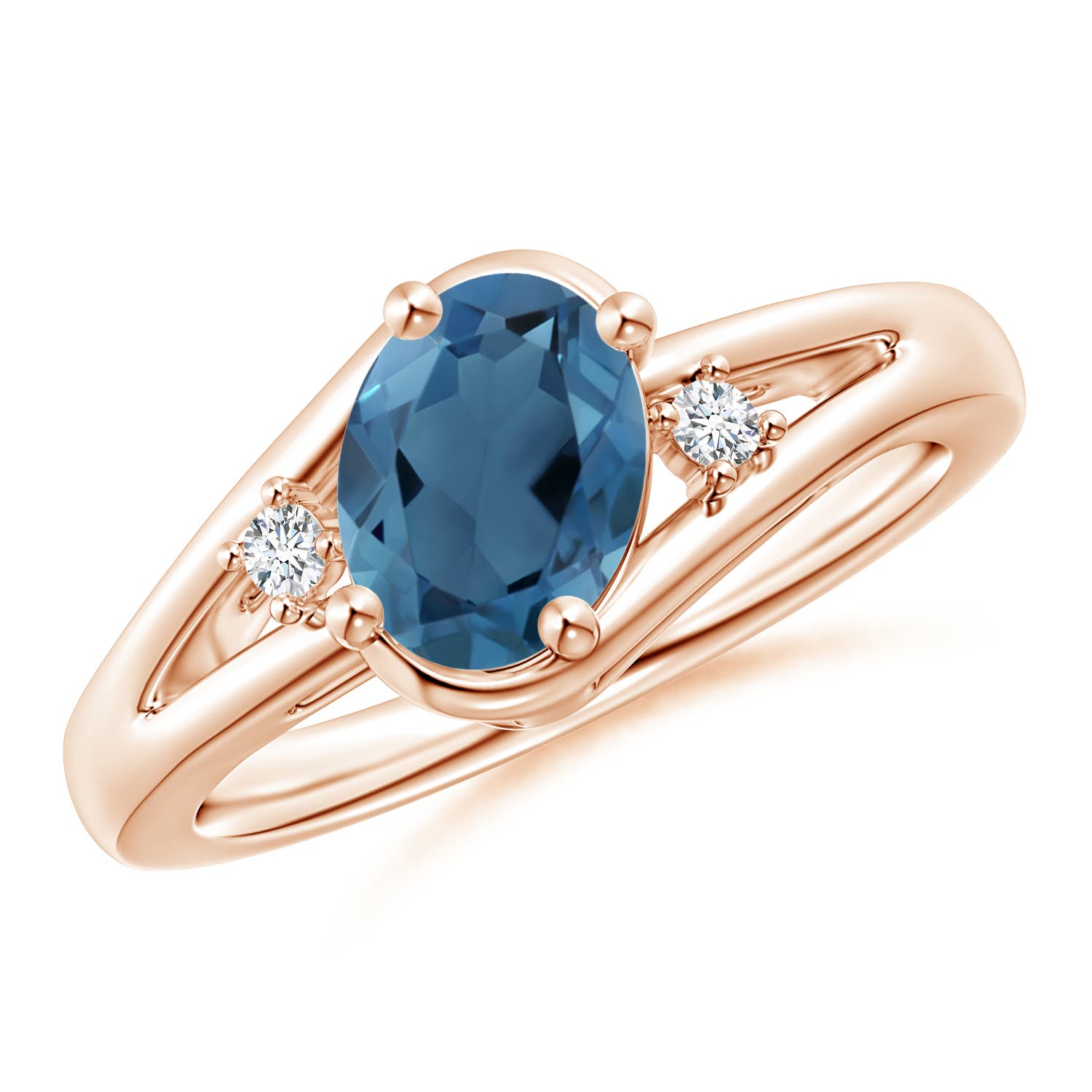 A - London Blue Topaz / 1.55 CT / 14 KT Rose Gold