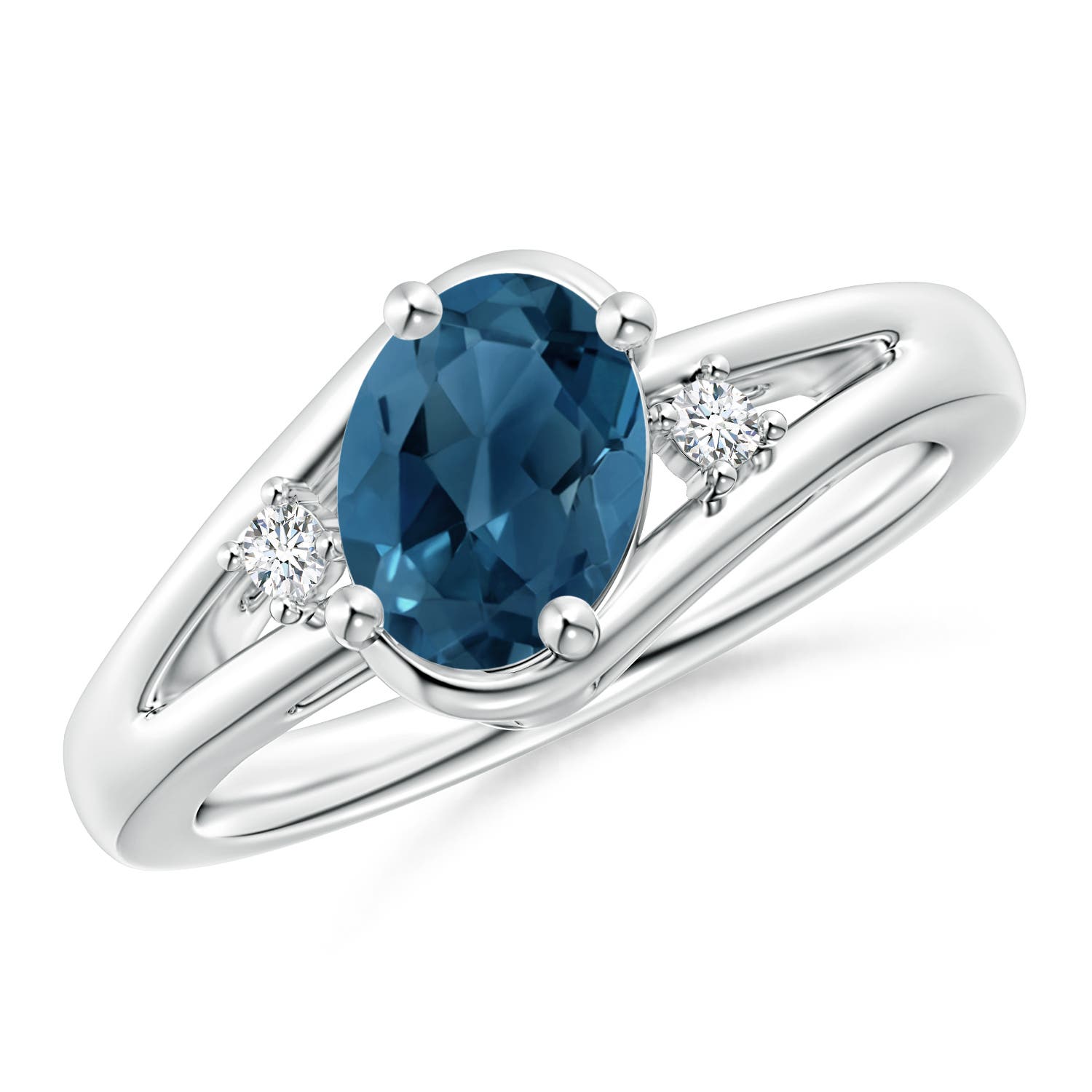 AA - London Blue Topaz / 1.55 CT / 14 KT White Gold