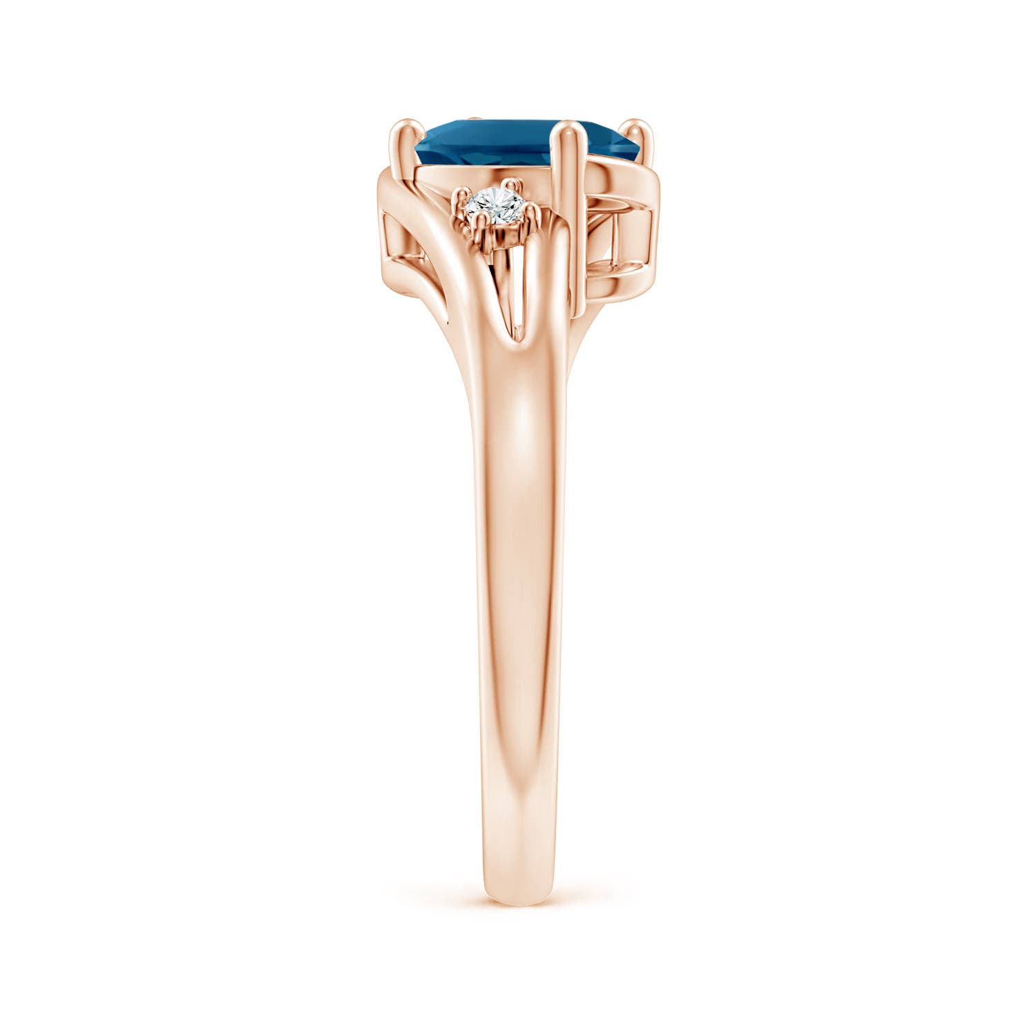 AAAA - London Blue Topaz / 1.55 CT / 14 KT Rose Gold