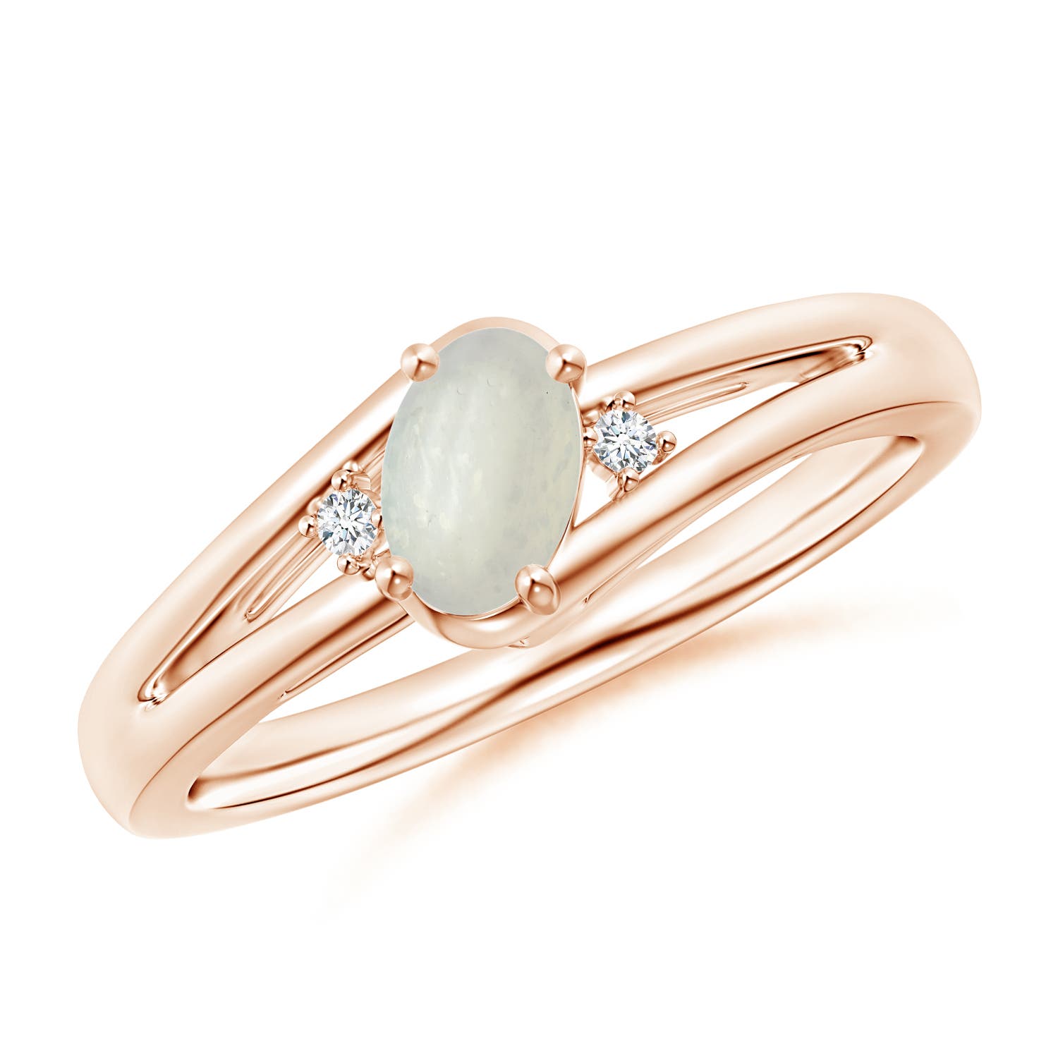 A - Moonstone / 0.39 CT / 14 KT Rose Gold