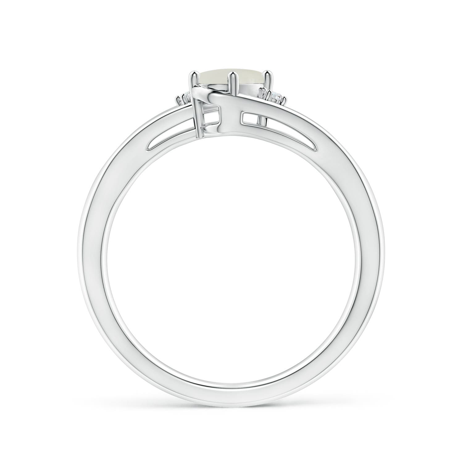 AAAA - Moonstone / 0.39 CT / 14 KT White Gold